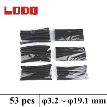 LDDQ 53pcs Heat shrinkable tube Black kit 3:1 Adhesive glue Guaina termorestringente Gaine thermo Cable sleeve Heatshrink Wrap