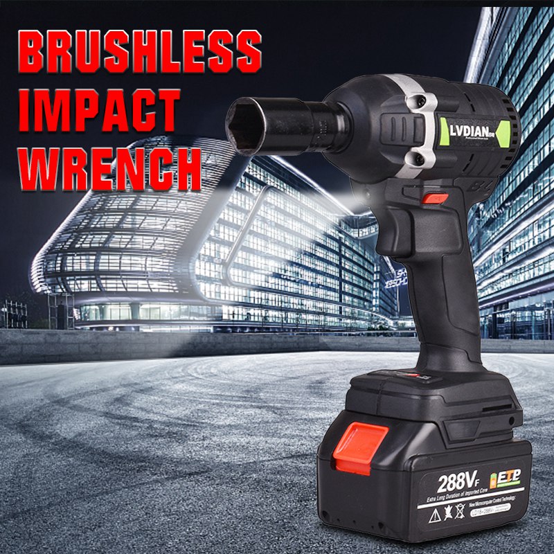 630N.M Electric Cordless Brushless Impact Wrench 3000rpm 288VF Ratchet Driver Electric Wrench Power Tool Parts Multifunctional