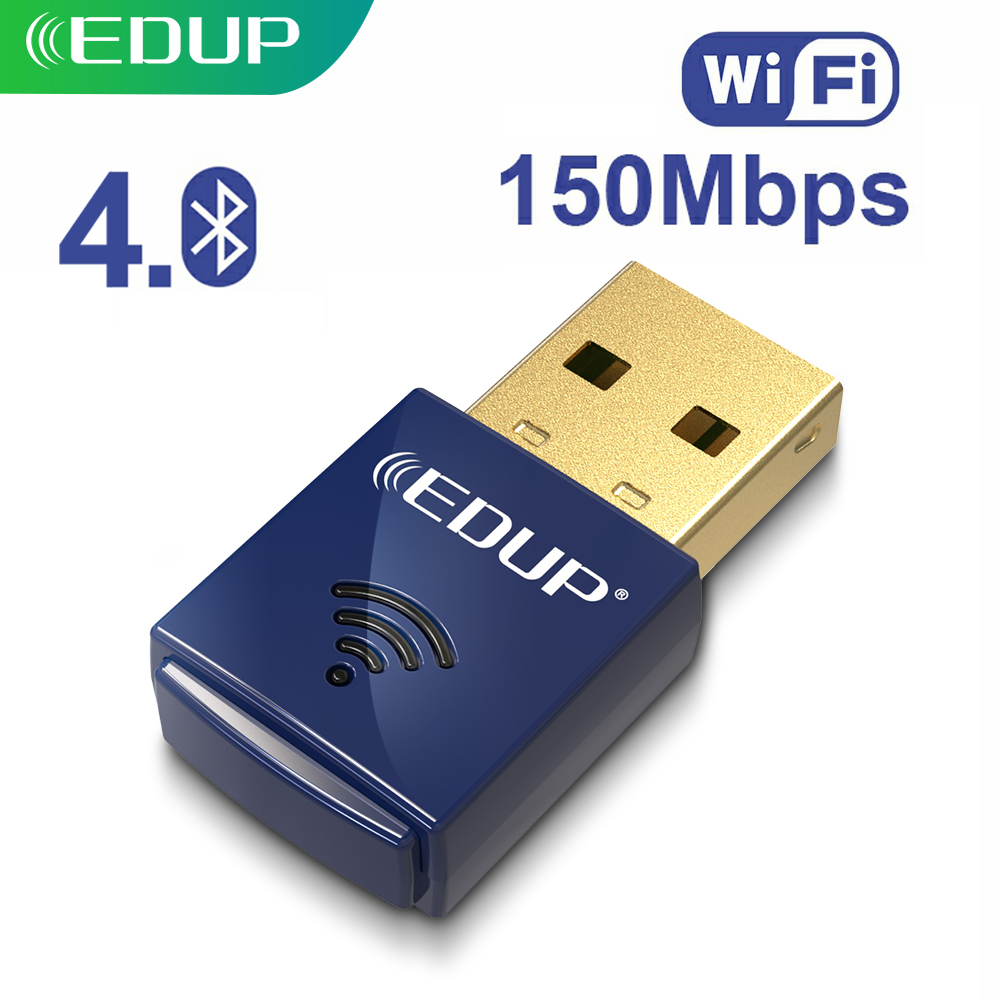 EDUP USB Wireless Wifi Adapter Network Card Wi Fi Signal Receiver Bluetooth 4.0 2.4Ghz 150Mbps For Desktop For Laptop For PC