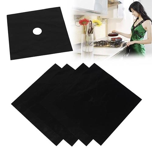 New 4 Pcs Gas Stove Protectors Reusable Gas Stove Burner Cover Liner Mat Fire Injuries Protection Trivets Kitchen Specialty Tool