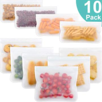 10Pcs PEVA Silicone Food Storage Bag Reusable Freezer Bag Ziplock Leakproof Top Fruits Lunch Box Dropshipping