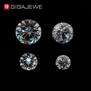 GIGAJEWE E Color 0.2-0.4ct 3.5-4.5mm VVS1 Round Excellent Cut Moissanite Loose Stone Diamond Test Passed Gem For Jewelry Making