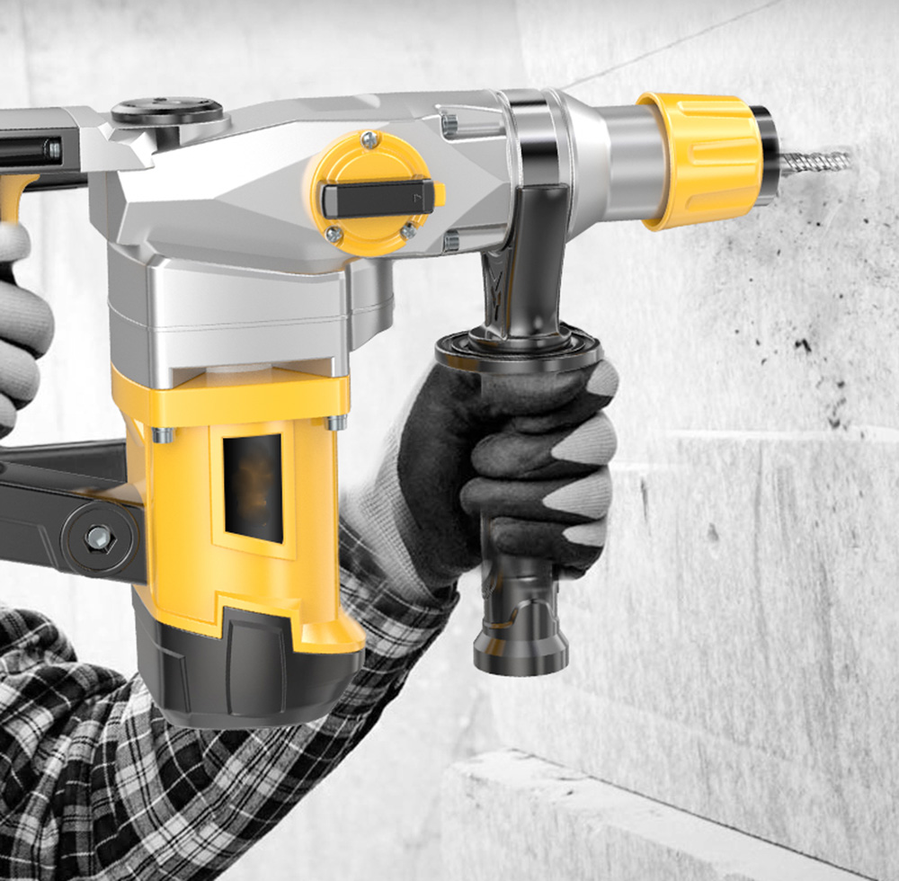 High Power Heavy Impact Electric Hammer 2580W 220V Concrete Breaker 30S Quickly Breaks The Wall 360 Degree Rotary Power Tools