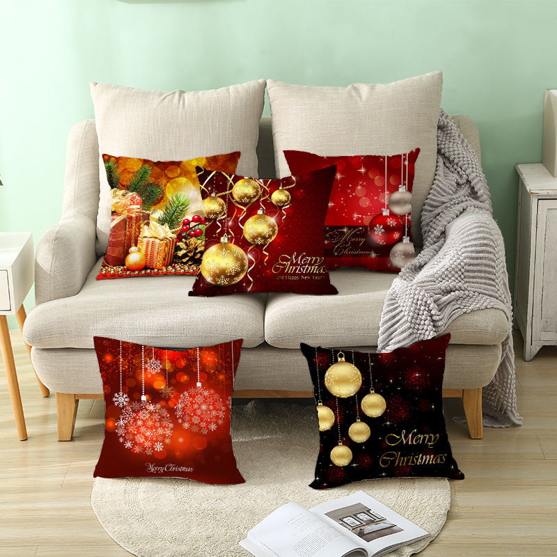 Christmas Cushion Cover Decorative Sofa Pillow Cover Case Seat Car Throw Pillowcase Christmas Decoration Pillows Decor Home