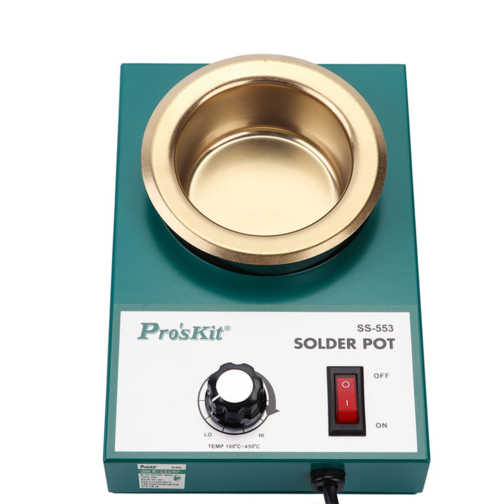 Pro'skit Lead Free Solder Pot0.3/0.5/1.6/2.2kg Capacity Round Tin Stove Soldering Desoldering Melting Furnace Tinning Tools