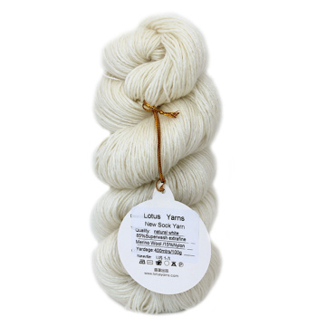 100g Hank New Sock Yarn Wool Merino Nylon Hand knitting Crochet Undyed Yarn Natural White