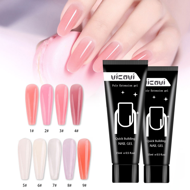 9 Colors Nail Extension Gel French Nail Extension Poly Manicure Gel Builder UV Gel UV Gel Nails Poly Stretch Glue TSLM1