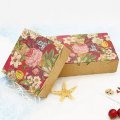20/40pcs Vintage Flower Kraft Paper Box Macaron Box Chocolate Gift Box Packaging Wedding Cakes Cookie Boxes Karton