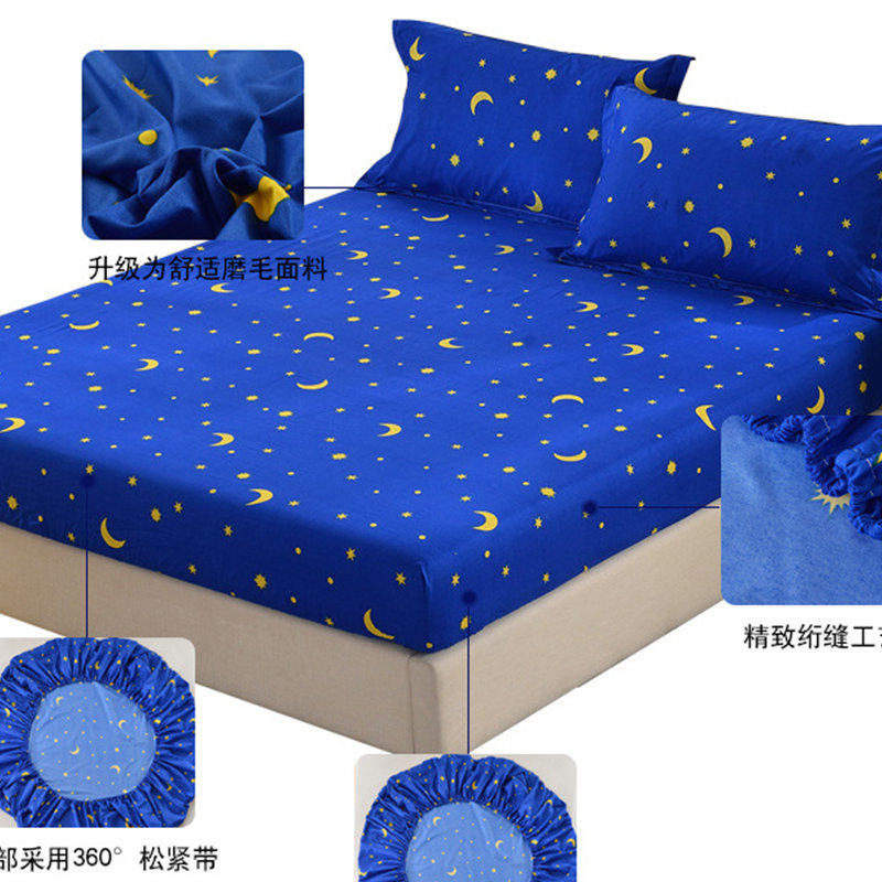 1 PC 90/120/150/180/200/220cm Polyester Fitted Sheet With Elastic Band Yellow Flower Pattern Deep 25cm Mattress Bedding Liners