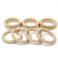 5pcs 55mm/68mm Baby Wooden Teething Rings Beech Natural Wooden Baby Toys Safe Baby Teether Necklace Bracelet Making DIY Material
