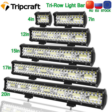 Tripcraft 3Rows LED Bar 4-28 inch LED Light Bar LED Work Light combo beam for Car Tractor Boat OffRoad 4x4 Truck SUV ATV 12V 24V
