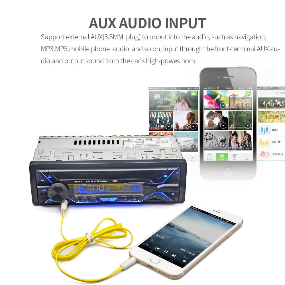 Car Radio Stereo Player 3010 Autoradio Aux Input Receiver 1din Bluetooth Stereo Radio MP3 Multimedia Player Support FM/WMA/USB