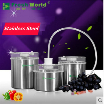 Stainless Steel Food Storage Vacuum Container Canister Fresh Keeping 1300ML 1000ML 700ML Hand Held Sealer Pump Onsale vacuo