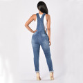 Free Ostrich 2020 Women Ladies Denim Jeans Bib Full Length Overall Solid Jumpsuit Pants Hot Woman High Waist Stretch Jeans