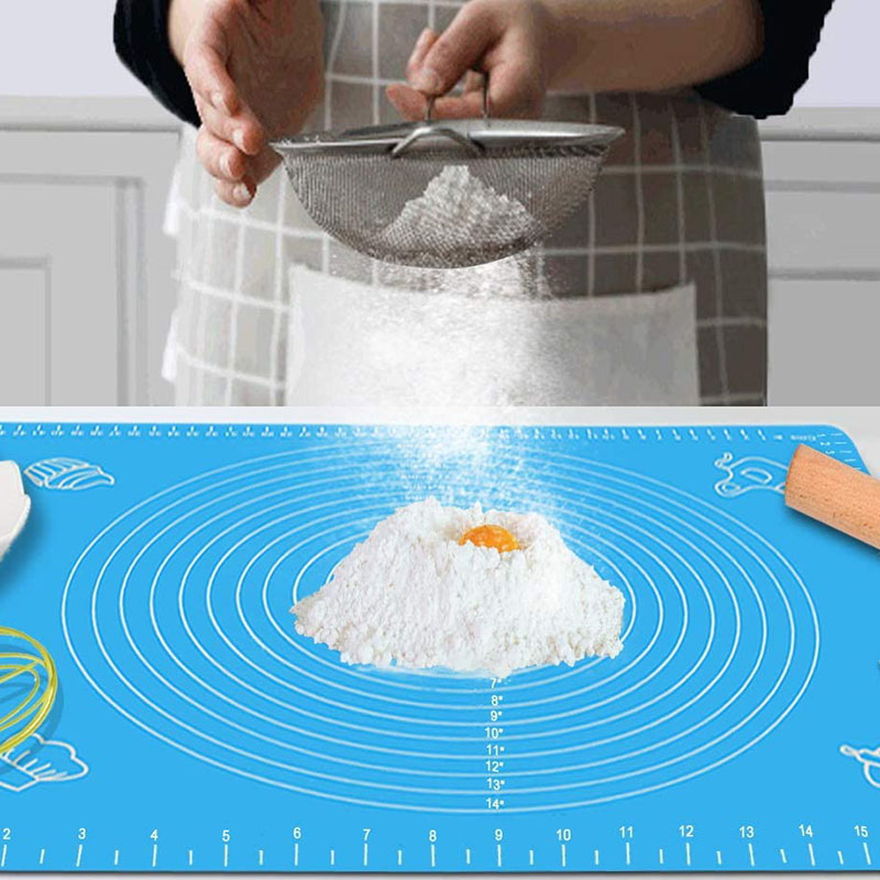 Silicone Baking Mat For Pastry Rolling Dough With Measurements Non Stick Table Sheet Kitchen Baking Supplies For Bake Pizza Cake