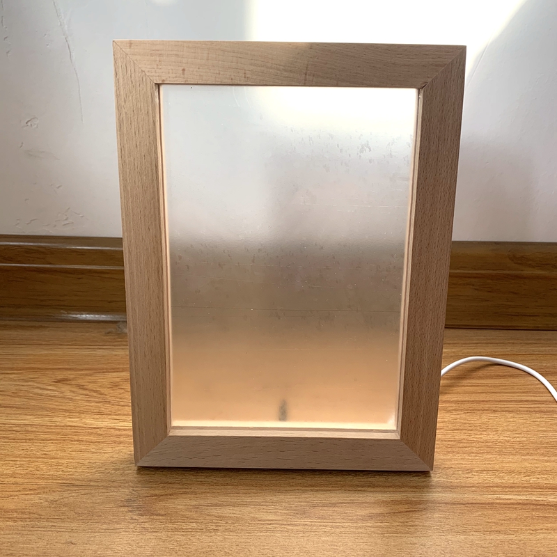 USB Wood Photo Frame Table Lamp with Blank Acrylic Panels Wooden Night Light Bedroom Decoration Led Photo Frame 3 light colors