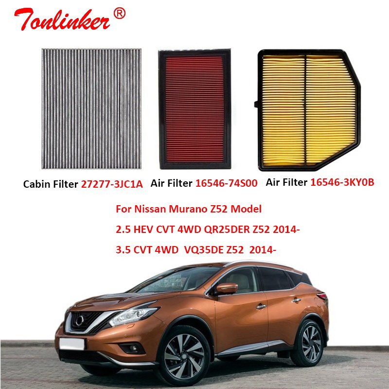 Car Air Filter Cabin Filter 3 Pcs For Nissan Murano Z52 2014-2020 2.5L 3.5L Model Filter OEM 165463KY0B 16546V0110 272773JC1A