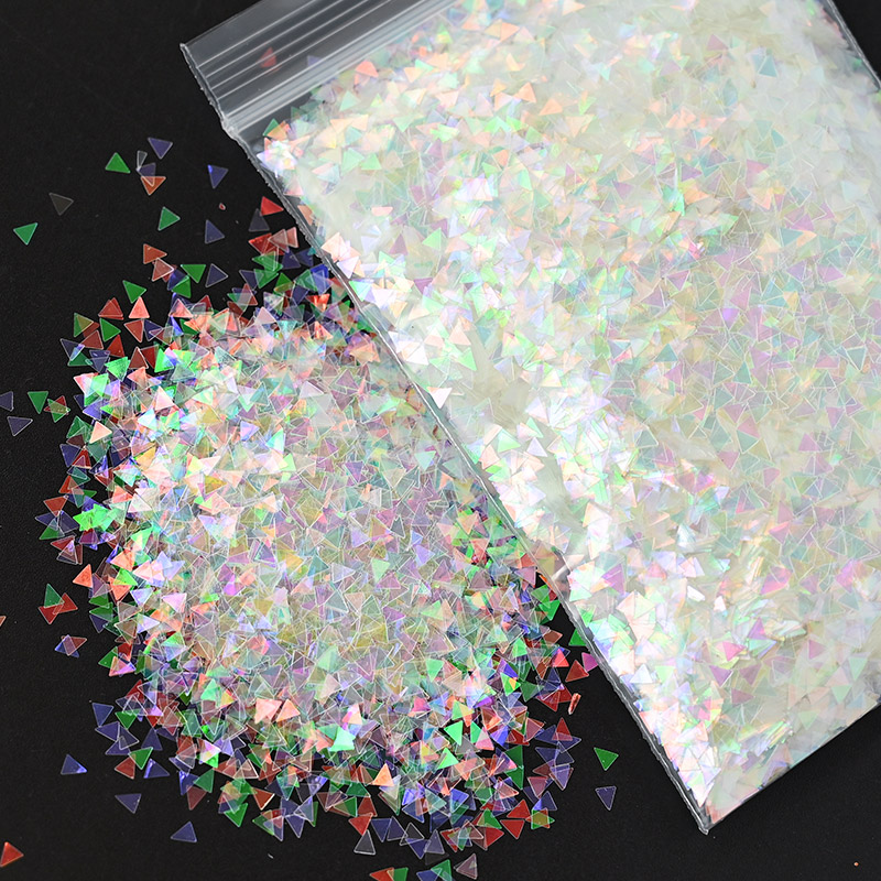 50g Holographic Nail Sequins Iridescent Mermaid Flake Colorful Glitter Manicure Nail Design Make Up DIY Decal Body Glitter CPD57