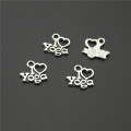 50PCS Silver Color Words I Love Yoga OHM OM Symbol Meditation Symbol Meditation Charm Pendant A2195