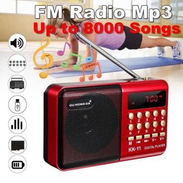 acekool K11 FM Rechargeable Mini Portable Radio Handheld Digital FM USB TF MP3 Player Speaker FM Radio Speaker r60