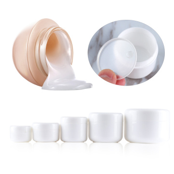 5Pcs 10g/20g/30/g/50g Plastic Empty Makeup Jar Pot Refillable Sample bottles Travel Face Cream Lotion Cosmetic Container White