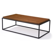 Square Wood Top Metal Base Lowheight Coffee Tables