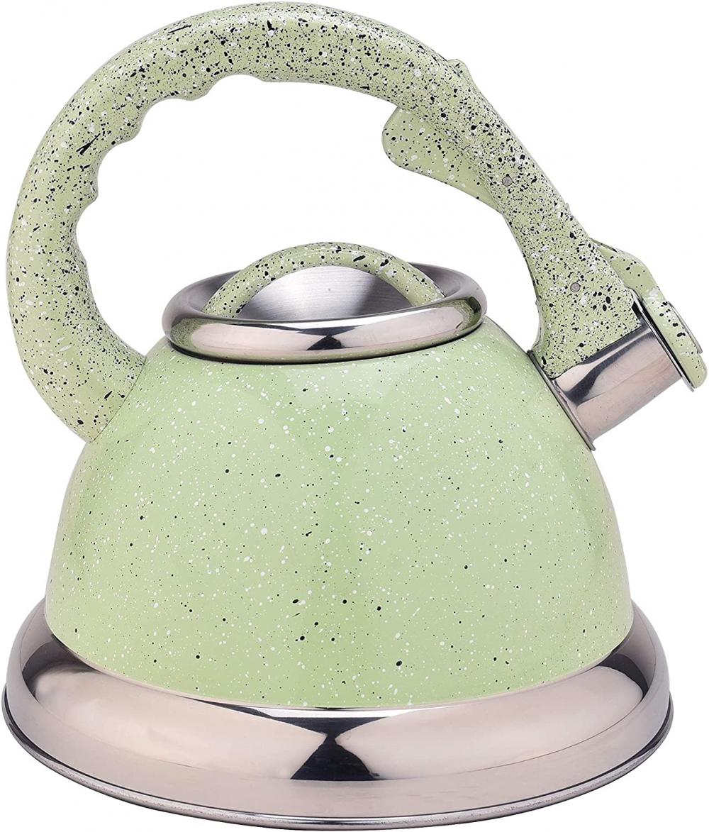 Green Mirror Stainless Steel Whistling Stovetop Tea Kettle