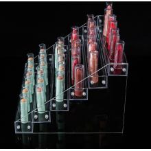 Clear acrylic shelf lipstick nail polish display stand.