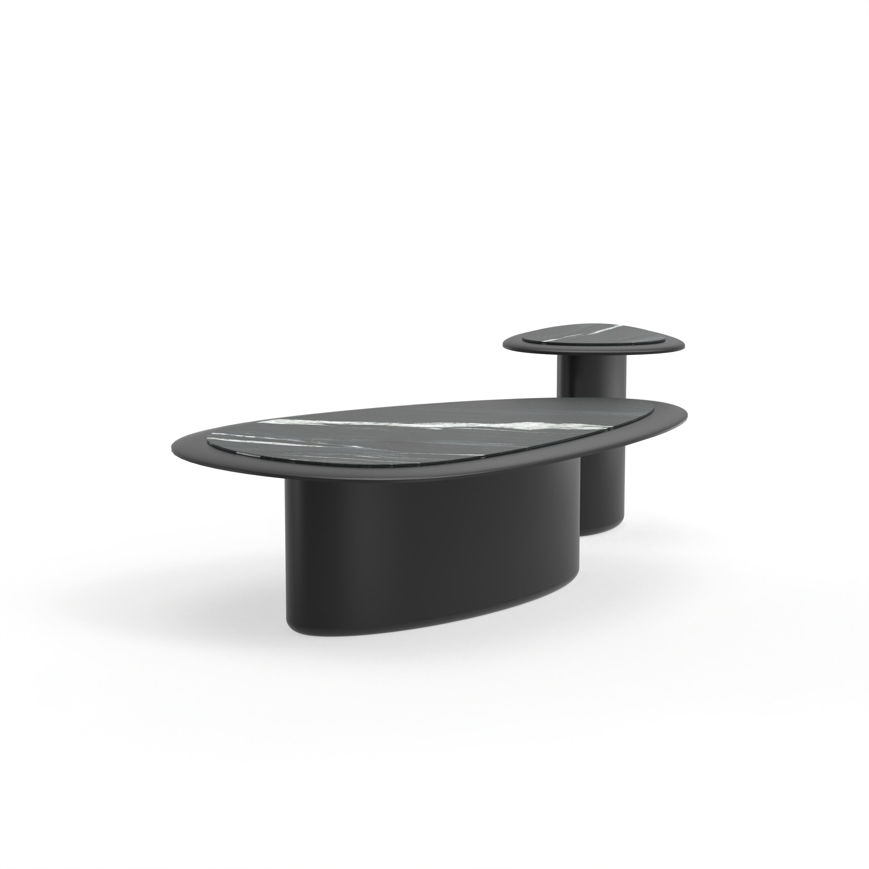 Luxury marble sofa side table creative design living room oval low coffee table combination