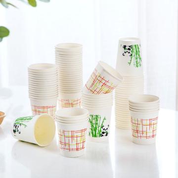 80PCS Eco-friendly Disposable Cup Bamboo Fiber Insulated Paper Cups Sanitary Coffee Tea Cup Anti Scalding Dixie Cup for Milk