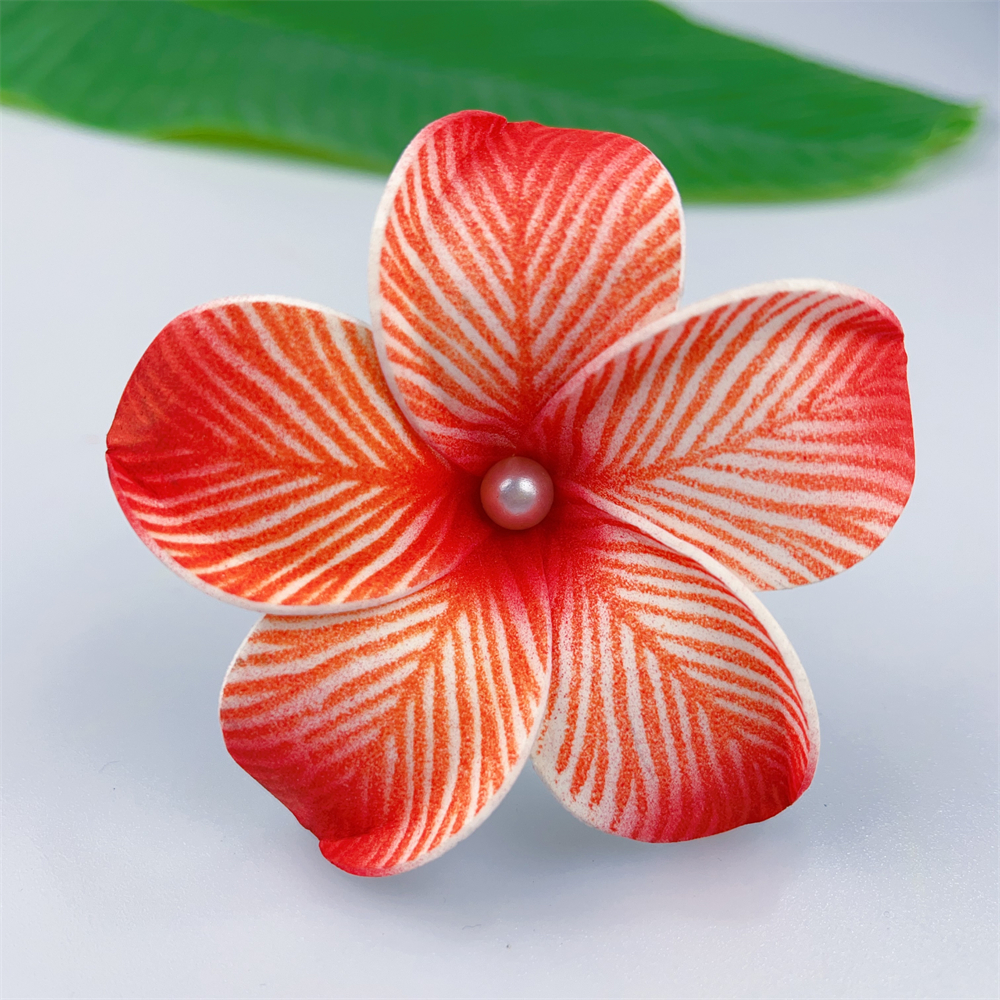Kn Hf019b Wt Plumeria Hair Pick