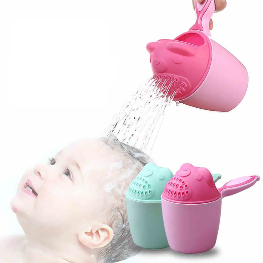 Cute Cartoon Bear Baby Bathing Cup Practical Water Ladle Bathing Cup for Baby Care Newborn Kids Shower Shampoo Cups Bailer