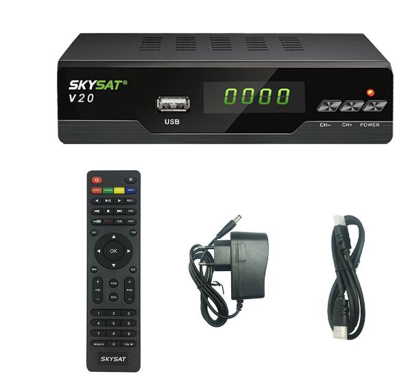 Satellite Receiver SKYSAT V20 H.265 HEVC DVB S2 TV Box Powervu Receptor Satellite TV Receiver HD with LAN port RJ45