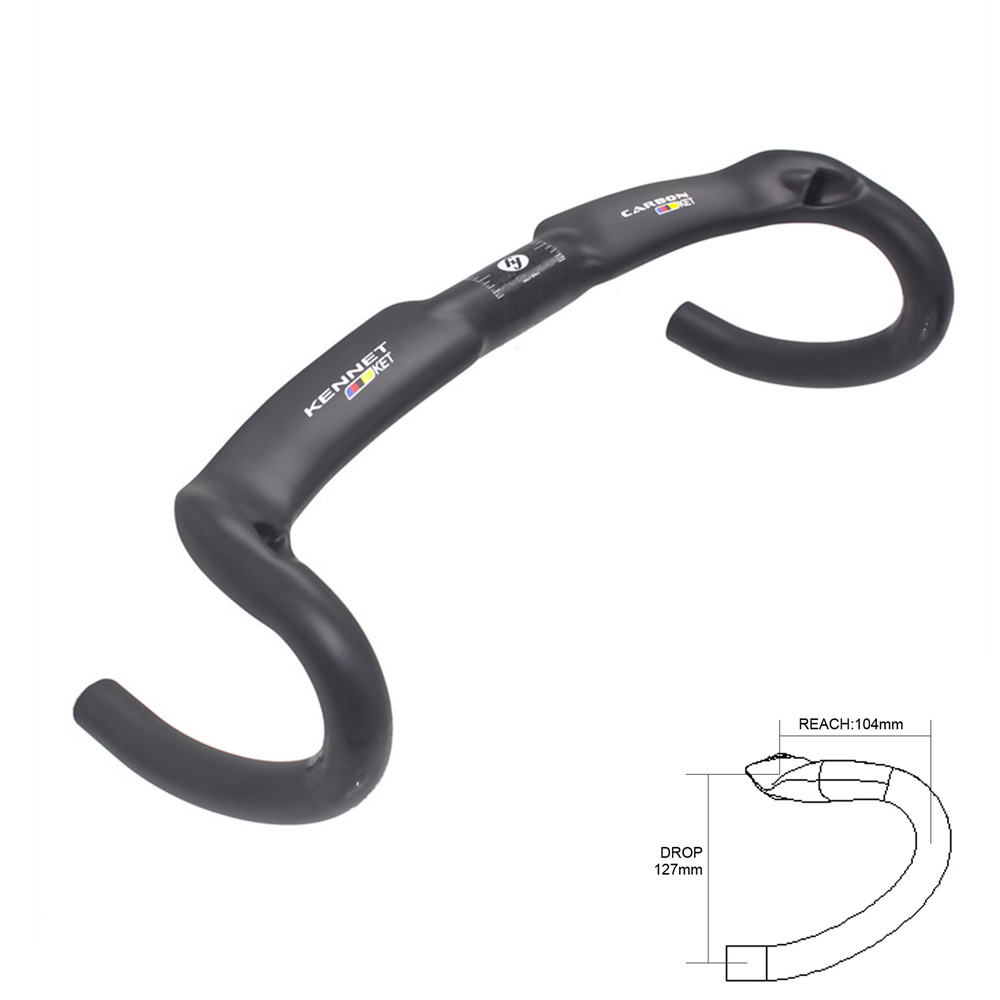 KENNETcarbon fiber bicycle handlebar Reduce resistance bent bar strengthen bike parts 400/420/440mm inner routing ud matte