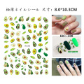 Avocado nail stickers ins cute summer coconut palm nail stickers small fresh rainbow flower nail stickers