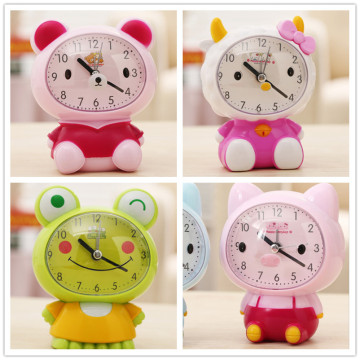 Children Alarm Clock Cartoon Bear Frog Cat Silent Clocks Watch Time Stand Cat Clocks Home Decoration Mute Electronic Desk Clock
