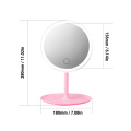 LED Makeup Mirror with Ring of Light HD Vanity Mirrors Smart Touch Control Illuminated Stand Up Desk Table Mirror USB Charge