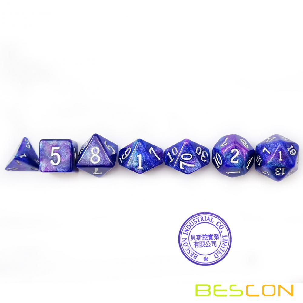 7pcs Polyhedral Rpg Dice Set Milky Way 3