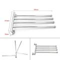 Bathroom Towel Rack Rotating Towel Holder Wall Mounted Towel Hanger Stainless Steel Swivel Rack 2/3/4 Bar Bathroom Shelf Rail