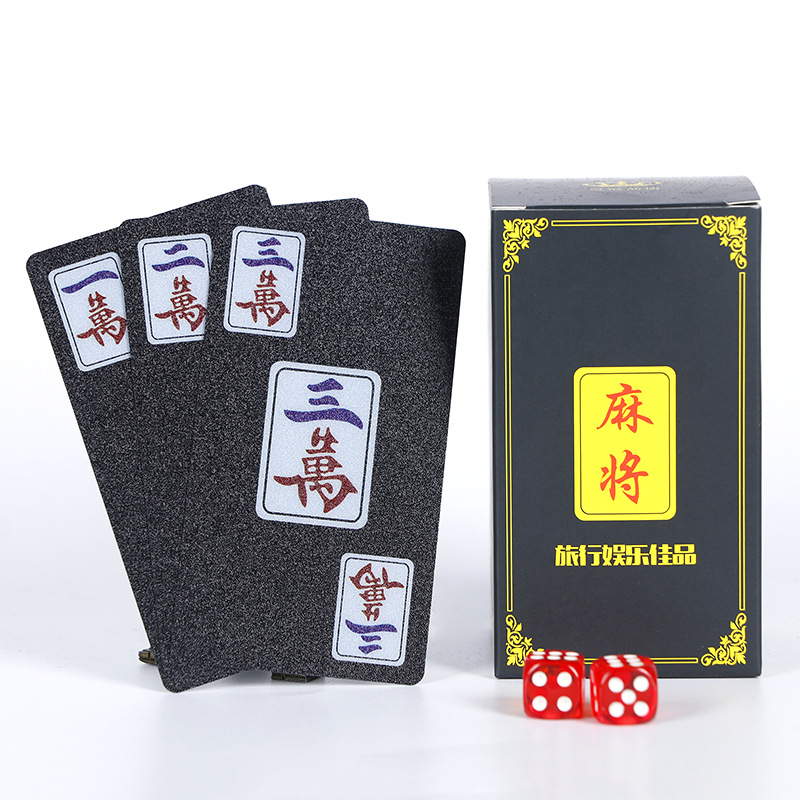 New Travel Portable Waterproof Mini Mahjong Game Cards PVC Frosted Full Plastic Mahjong Playing Cards