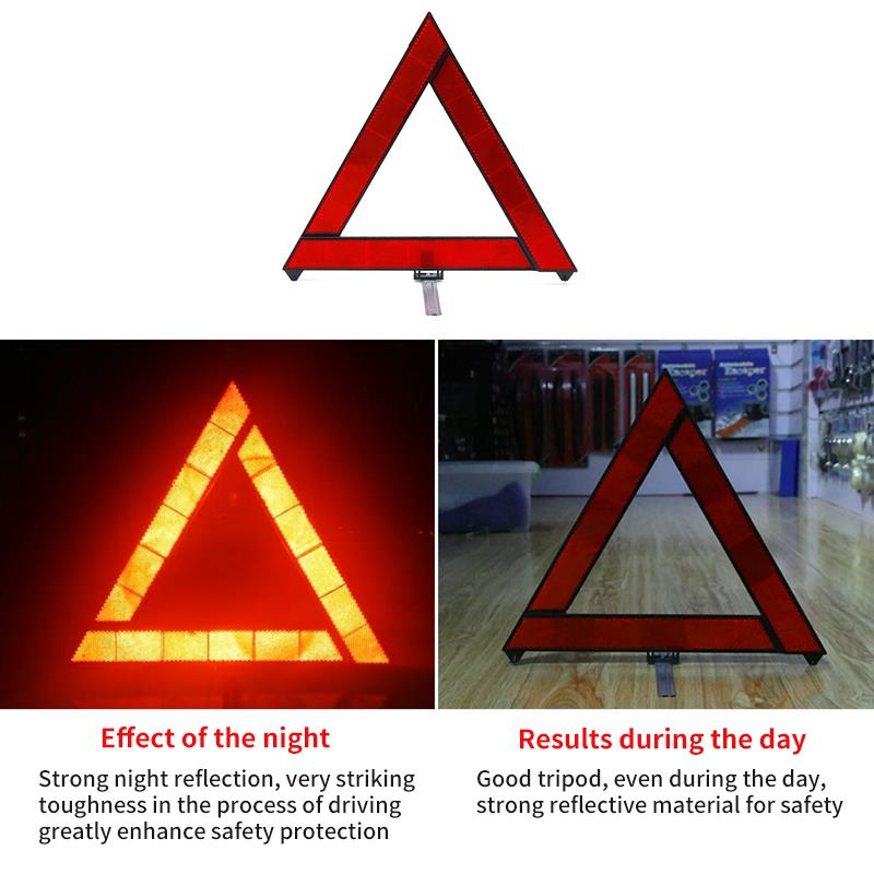 AOZBZ New Foldable Triangular Car Hazard Reflective Warning Sign Car Breakdown Emergency Reflector Durable Reflective ABS