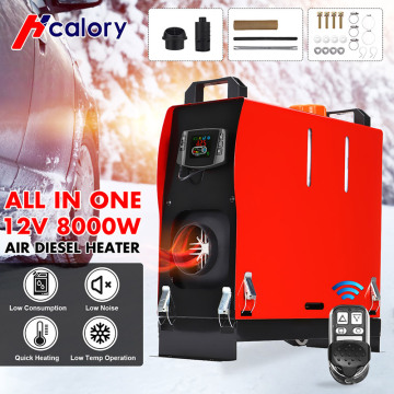 HCalory Car Heater All In One 8KW 12V Air Diesels Parking Heater 1/4Holes Car Heater For Trucks Motor-Homes Boats Bus LCD Switch