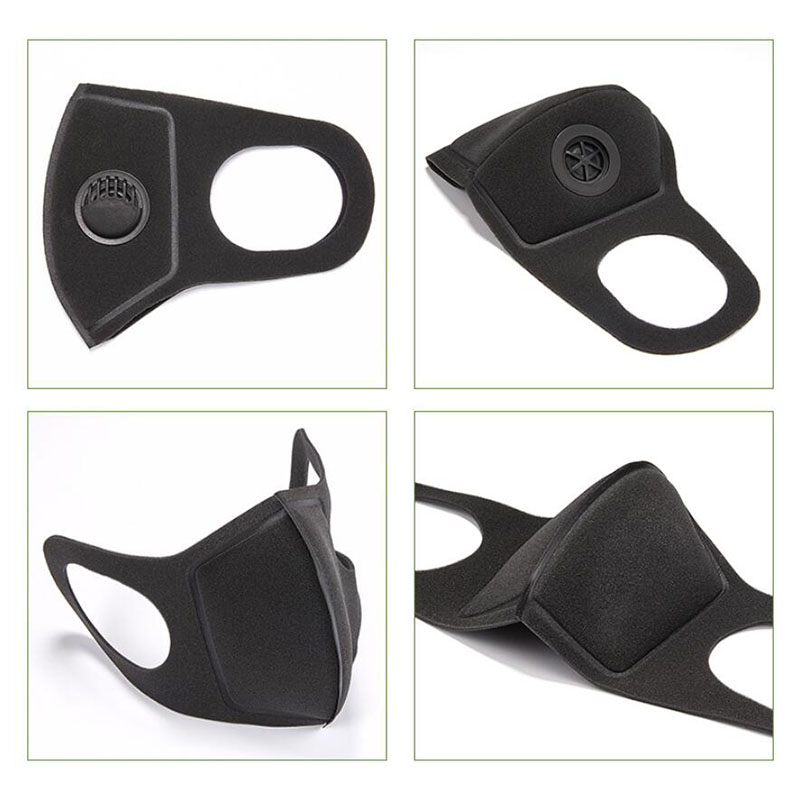 NEW Black Washed Sponge Adult Mouth Masks Dust-proof Windproof Face Protection Anti-Fog Keep Warm Breathable Party Mask