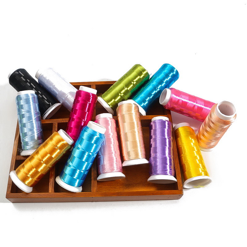 24 Colors 1600Meters Silk Thread Spool / Embroidery DIY / Handmade Embroidery For Knitting Clothing Home Textiles 11x5CM