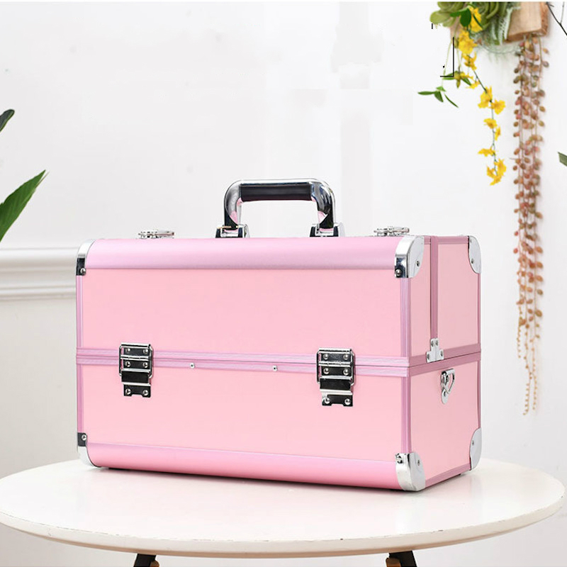 Makeup Case High Quality Portable Professional Makeup Box Large Capacity Aluminum Alloy Suitcase Makeup Artist Cosmetic Bag Box