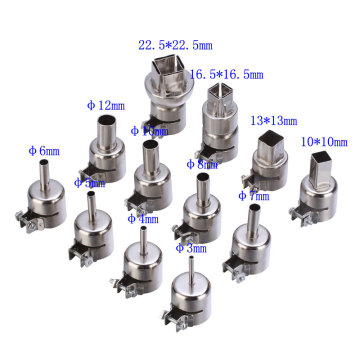 12pcs/lot Heat Gun Nozzles 850 BGA Soldering Station Hot Air Gun Nozzle Repair Tools Kit