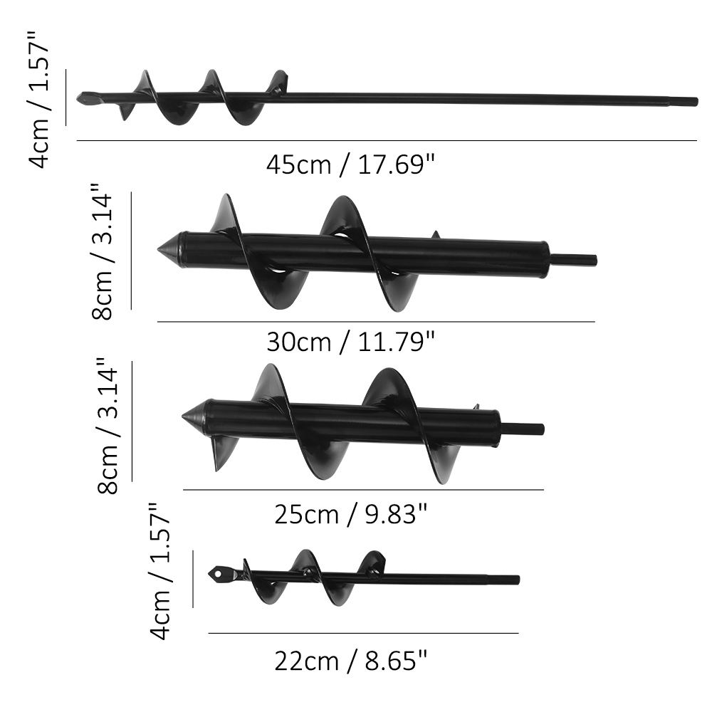 4 Sizes Earth Auger Hole Digger Tools Planting Machine Drill Bit Fence Borer Petrol Post Hole Digger Garden Tool