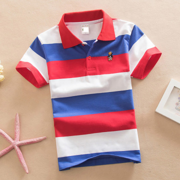 Children's clothing boys and girls striped POLO shirts kids short sleeve t-shirts cotton round neck T-shirts 0-16 years old