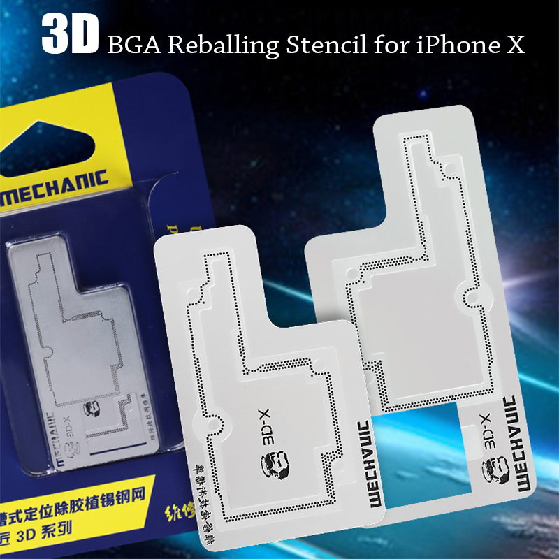 MECHANIC 3D BGA Reballing Stencil Kit for iPhone X Motherboard Middle Layer Planting Tin Template Reballing Plate Soldering Net