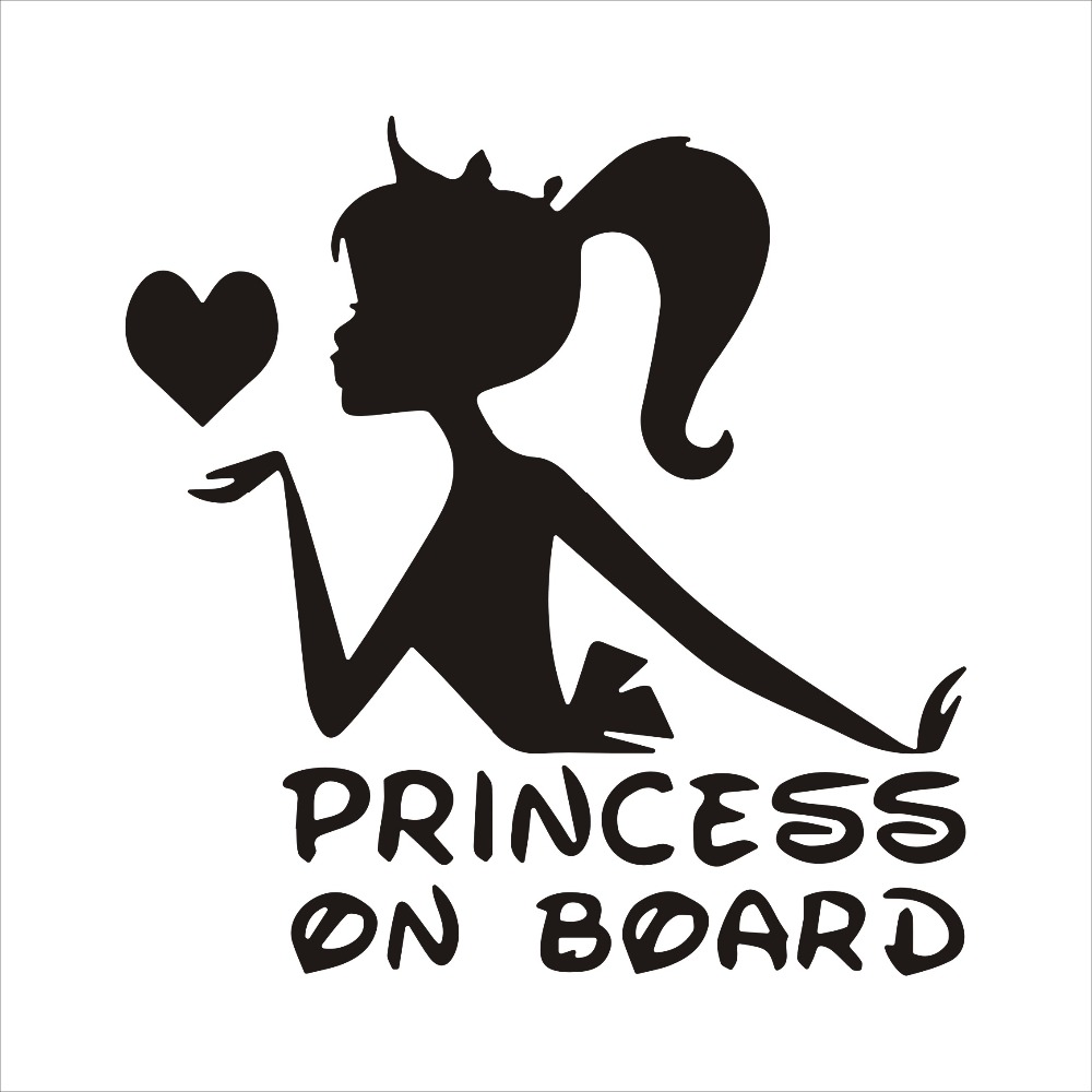 Car Stickers PRINCESS ON BOARD Car Bumper Girl Child Stickers and Decals Car Styling Decorations Door Body Window Vinyl Stickers